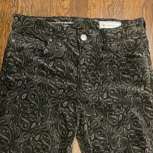 AG "THE STEVIE" PRINTED VELVET SKINNY JEANS- ANTHROPOLOGIE EXCLUSIVE 29